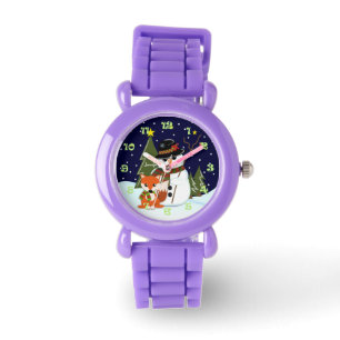 Montre Mignons noël Snowman, Fox et Custom name