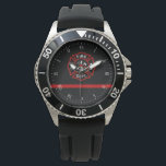 Montre Mince Red Line Maltese Cross Pompier<br><div class="desc">Vous faites partie de la fraternité et de la fraternité de la secourt du feu. Célébrez avec un cadeau moderne et élégant pour vous-même ou pour le pompier préféré dans votre vie.</div>