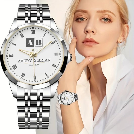 Montre Minimalist Couples’ Personalized  Names Initials 