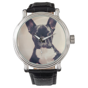 Montre Minuscule Chiot noir et blanc