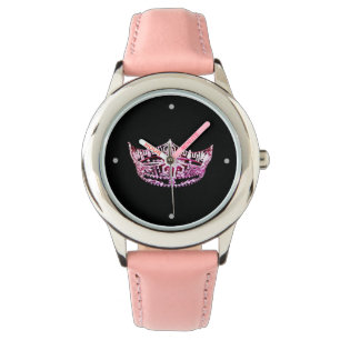 Montre Miss America style Couronne rose personnalisée