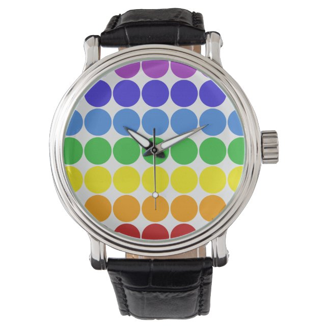 Montre Mod Pop Dots couleurs arc-en-ciel (devant)