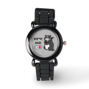 Montre Mode grumeux sur drôle de gros chat