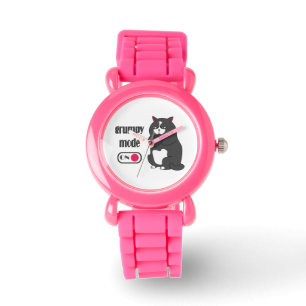 Montre Mode Grumpy sur drôle de gros chat ornement cérami