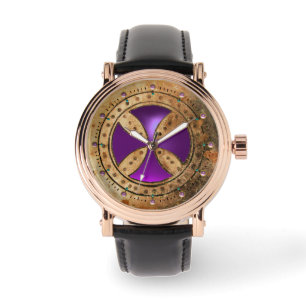 Montre MODÈLE ANTIQUE CROISER Améthyste pourpre Gem
