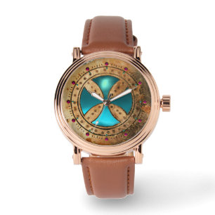 Montre MODÈLE ANTIQUE CROSS Blue Turquoise Gem