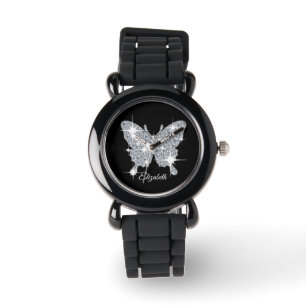 Montre Modèle de papillon étincelant au diamant