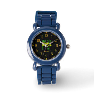 MONTRE MODÈLE DE TEXTE D'IMAGE NOIRE SIMPLE ET MODERNE