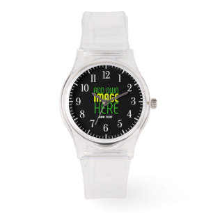 MONTRE MODÈLE DE TEXTE D'IMAGE NOIRE SIMPLE ET MODERNE