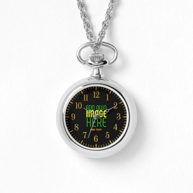 MONTRE MODÈLE DE TEXTE D'IMAGE NOIRE SIMPLE ET MODERNE (Recto)