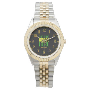 MONTRE MODÈLE DE TEXTE D'IMAGE NOIRE SIMPLE ET MODERNE