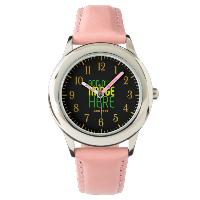 MONTRE MODÈLE DE TEXTE D'IMAGE NOIRE SIMPLE ET MODERNE (devant)