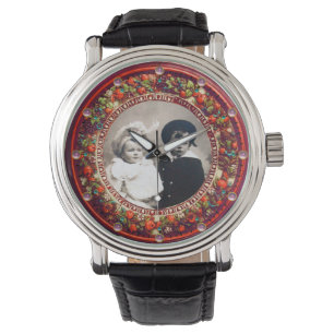Montre Modèle photo FLORENTINE ROUGE FLORAL