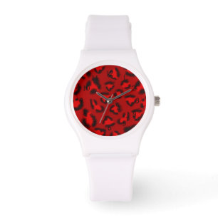 Montre Modèle rose de texture de léopard