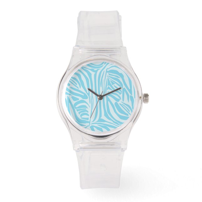 Montre Modèle Zèbre Bleu (Recto)