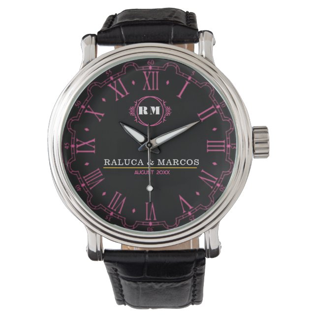 Montre Modern Custom Monogram Anniversary Keepsake (devant)