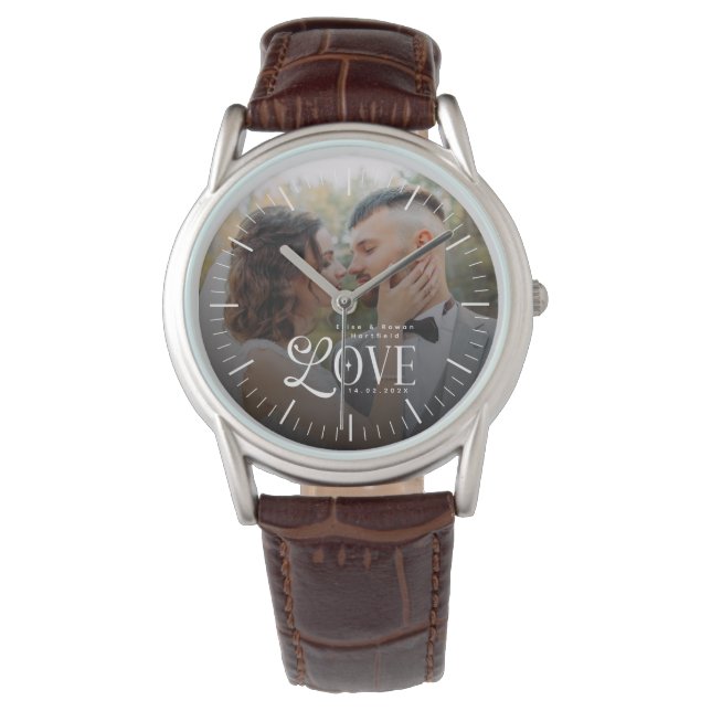 Montre Modern Love Custom Wedding Photo Couples Monogram (devant)