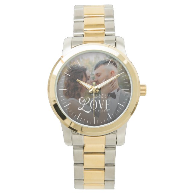 Montre Modern Love Custom Wedding Photo Couples Newlyweds (devant)
