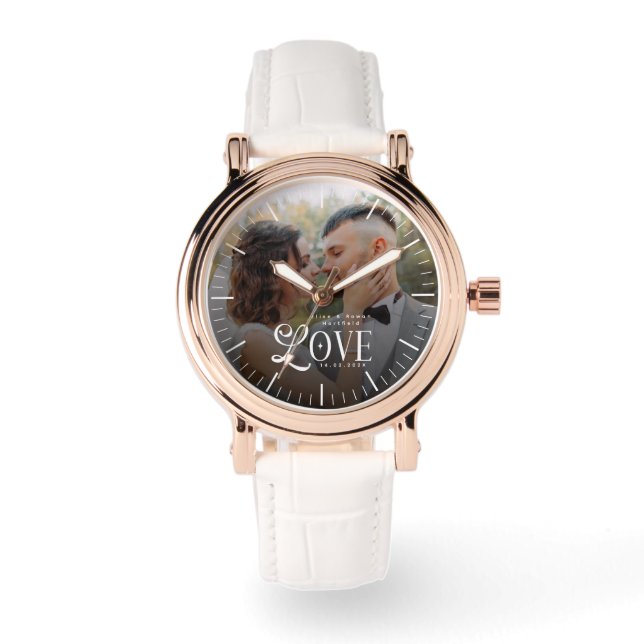 Montre Modern Love Custom Wedding Photo Couples Newlyweds (Recto)
