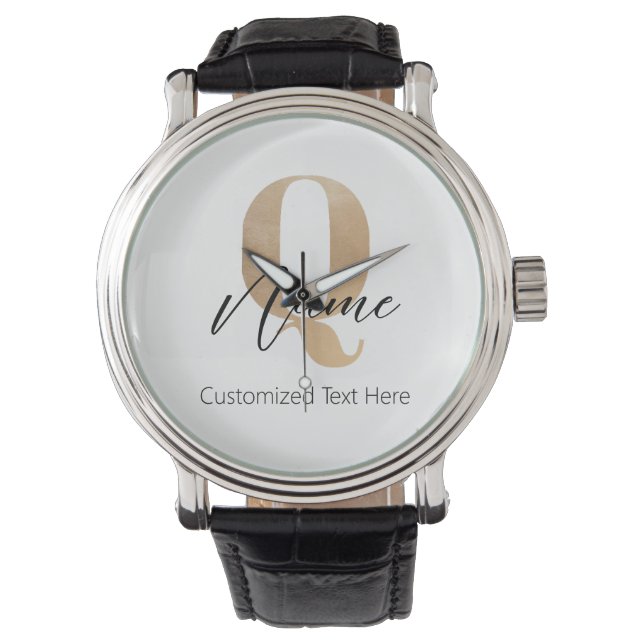 Montre Modern Monogrammed Initial Q & Name Personalized (devant)