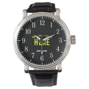 MONTRE MODERNE ET MODERNE PERSONNALISABLE NOIR VÉRIFIÉ