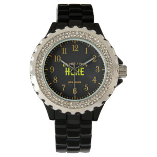 MONTRE MODERNE ET MODERNE PERSONNALISABLE NOIR VÉRIFIÉ
