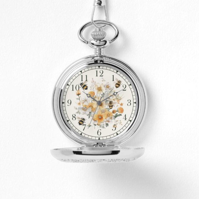 Montre Moderne Fleur sauvage Floral Bee Élégante Chic Wom (Recto)