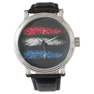 Montre *~* Moderne Simple Abstrait américain Drapeau USA