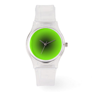 Montre Moderne Transparent avec cadran vert noir et laito