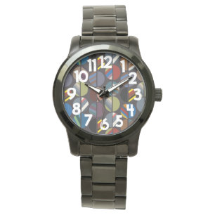 Montre Moitié ovale rayée de la Masculine