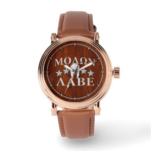 Montre Molon Labe Casque guerrier spartiate en acajou