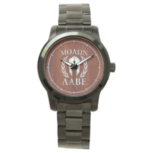 Montre Molon Labe Laurels guerrier spartiate Décor en boi