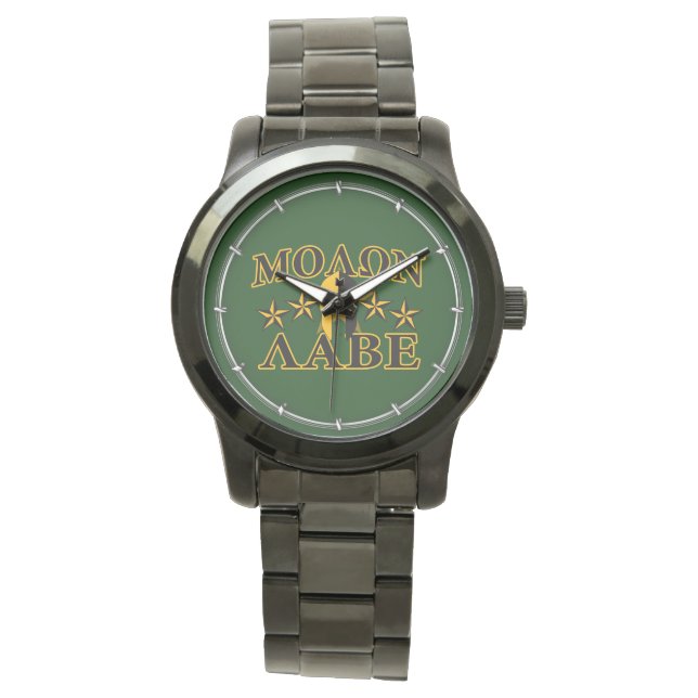 Montre Molon Labe Spartan Warrior 5 étoiles vert (devant)
