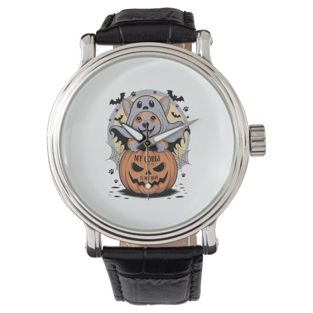 Montre Mon Corgi est mon Boo Halloween (devant)