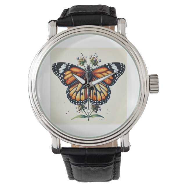 Montre Monarch butterfly 150624IREF111 - Watercolor (devant)