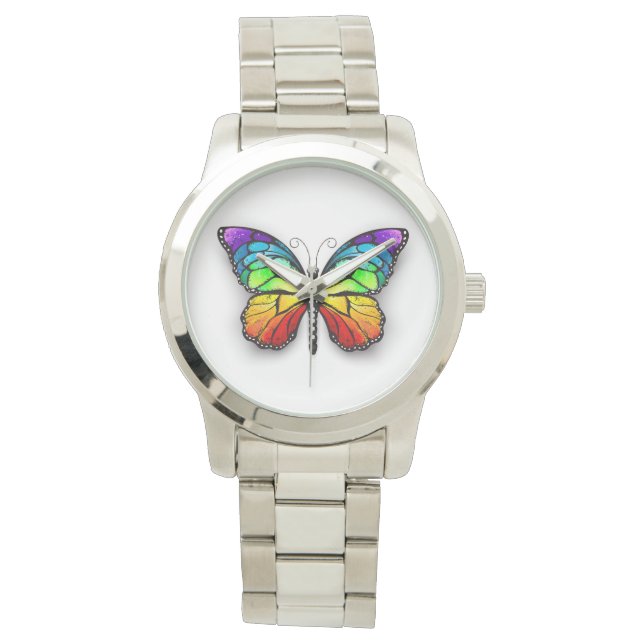 Montre Monarque papillon arc-en-ciel (devant)