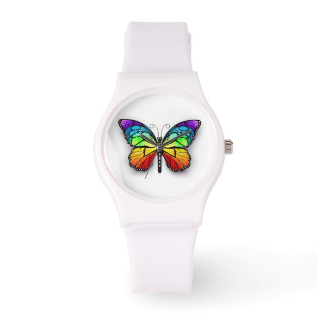 Montre Monarque papillon arc-en-ciel (Recto)