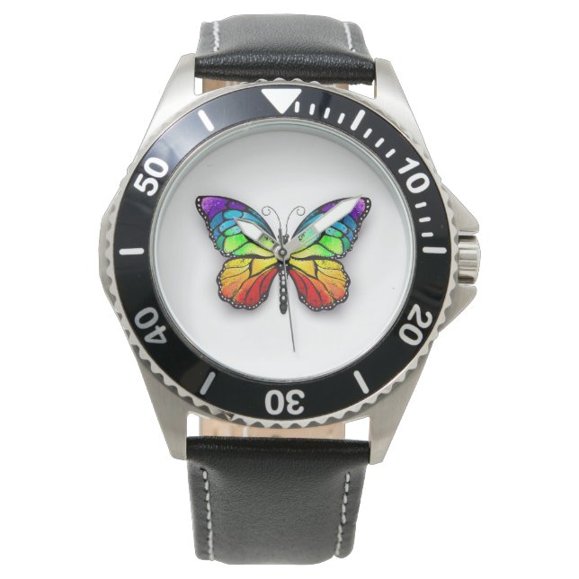 Montre Monarque papillon arc-en-ciel (devant)