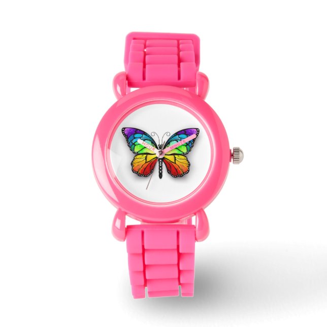 Montre Monarque papillon arc-en-ciel (Recto)