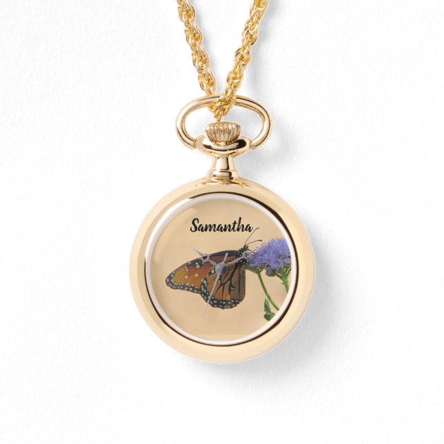 Montre Monarque sur Purple Flower Nature Photo Papillon (Recto)