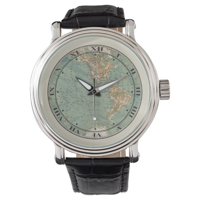 Montre Monde Carte Wrist Watch (devant)