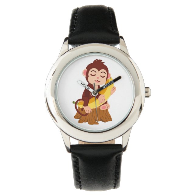 Montre Monkey Holding Banana Cartoon (devant)