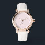 Montre Monogram Blush | Elegant Gold Minimum<br><div class="desc">A simple stylish custom monogram design in a gold minimalist typographiy on an elegant pastel blush pink background. The monogram initials and name can easily be personalized along with the feature line to make a design as unique as you are! Le parfait poison de l'accessoire pour un instant.</div>