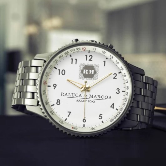 Montre  Monogram  Custom Couple Names – Elegant gift
