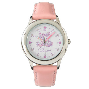 Montre Monogram E filles doodletter art Eliana