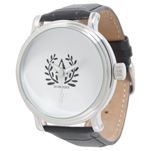 MONTRE MONOGRAM GROOMSMAN AJOUTER ANNÉE DATE NOM DONS (Incliné)