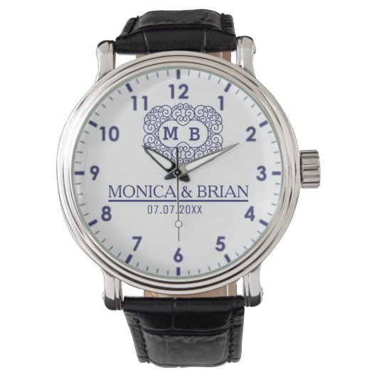 Montre Monogram Names and initials Mrs and Mr (devant)