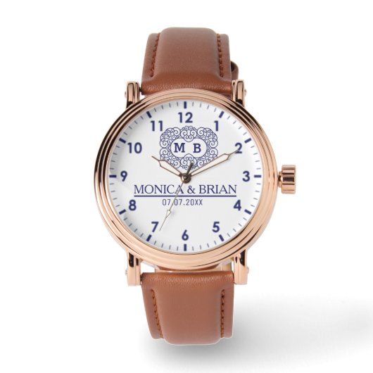 Montre Monogram Names and initials Mrs and Mr (Recto)