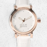Montre Monogram neutre | Minimalist stylish<br><div class="desc">A simple stylish custom monogram design with a minimalist handwritten script typographiy paired with a block typographiy in black on natural ivory cream background. The monogram name can easily be personalized to make a design as unique as you are! Le personnel parfait empoisonne l'accès pour tout !</div>