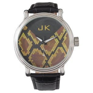 Montre Monogram Snake Brown et Gold Print